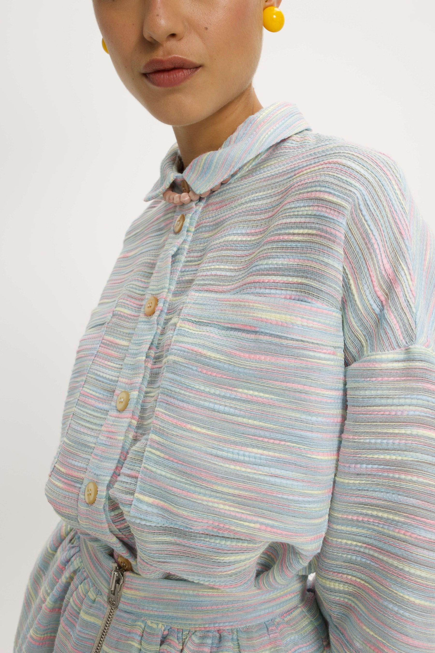 Astrée shirt in woven Rainbow