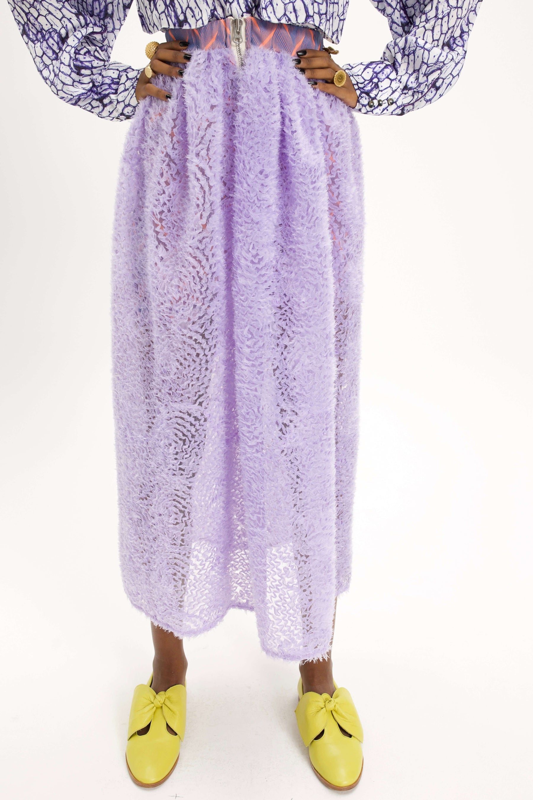 Cleo skirt in tufty voile parma