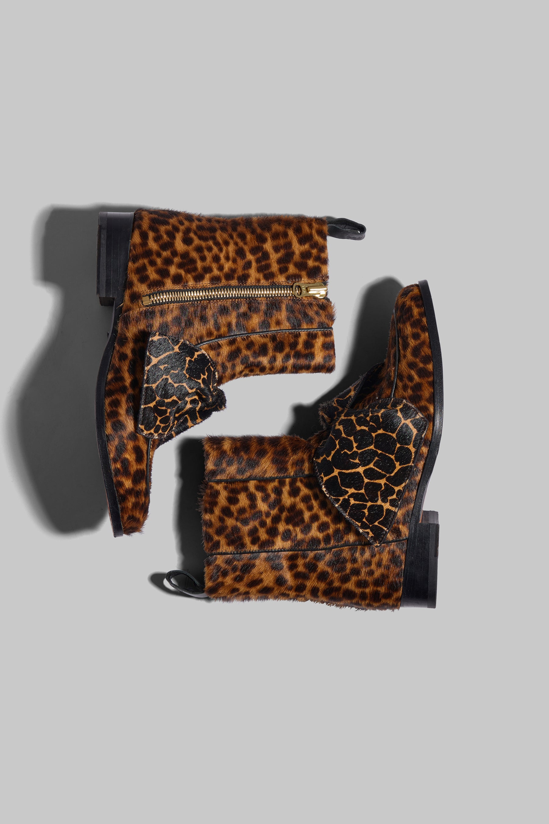 Bottines BB en cuir imprimé léopard et girafe