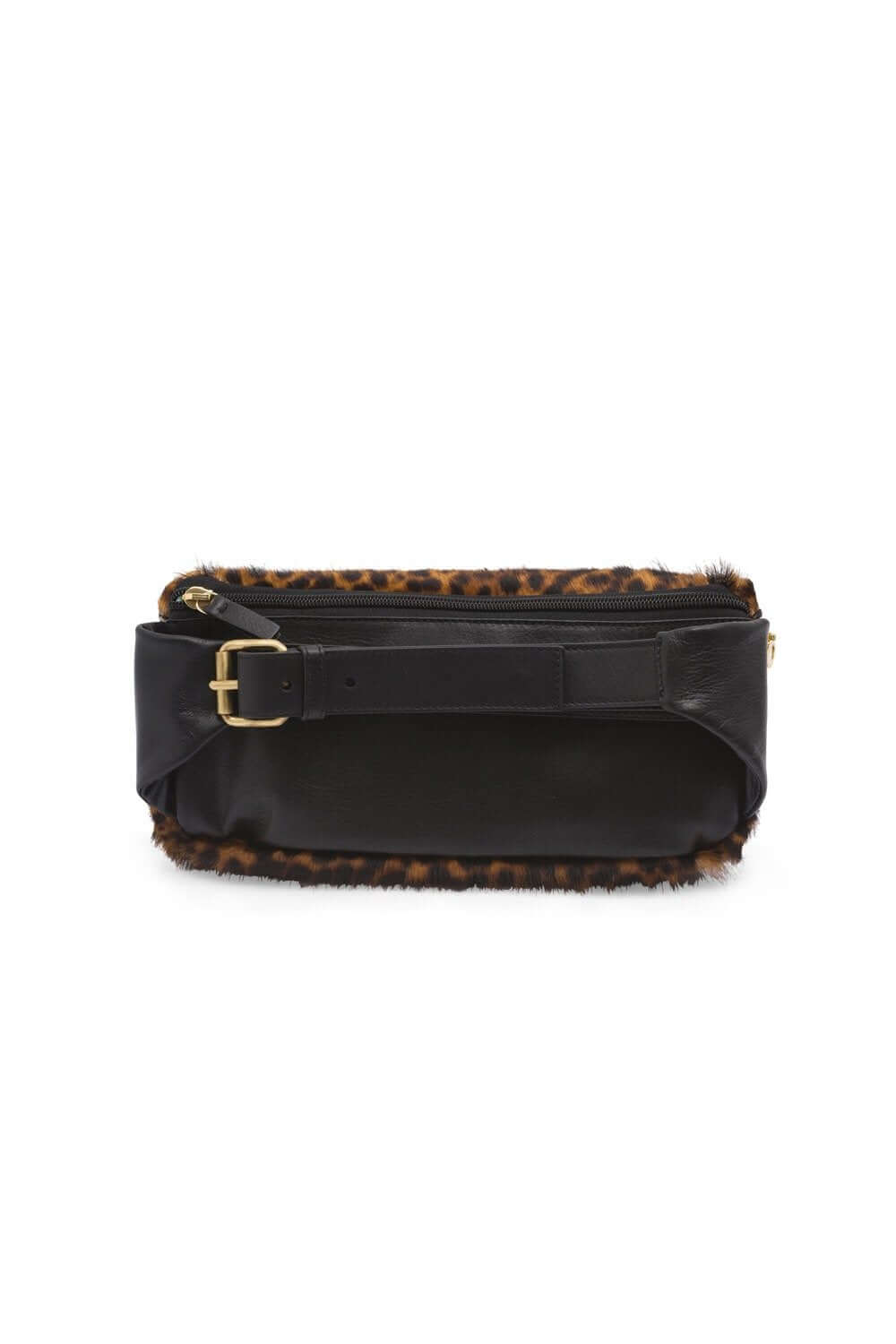 Fanny pack in leopard printed leather